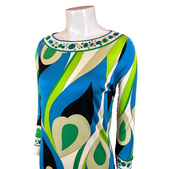 Flora Kung Psychedelic Pop Art Print Signed Silk Dress /  Size 0 * - Picture 2 of 6